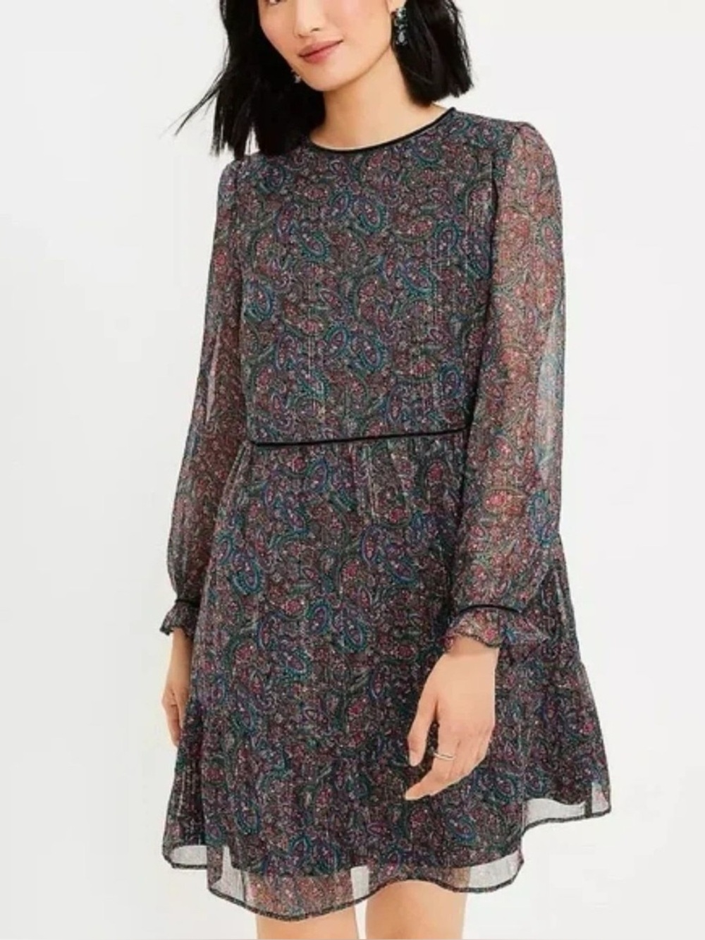 Loft shimmer mini dress NWT